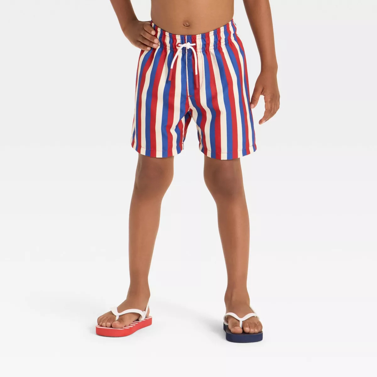 Baby Boys' Striped Trunk - Cat & Jack™ Red/White/Blue 18M | Target