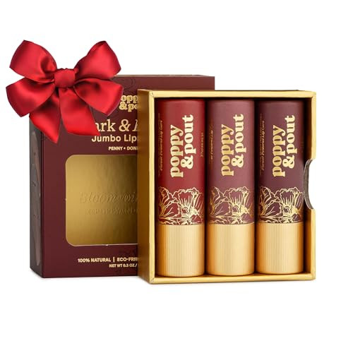 Poppy & Pout All Natural Lip Tints, Sustainable Cardboard Tubes, Hand-filled, Beeswax, Vitamin E, Coconut Oil, Cruelty Free (Dark & Dreamy Trio) | Amazon (US)
