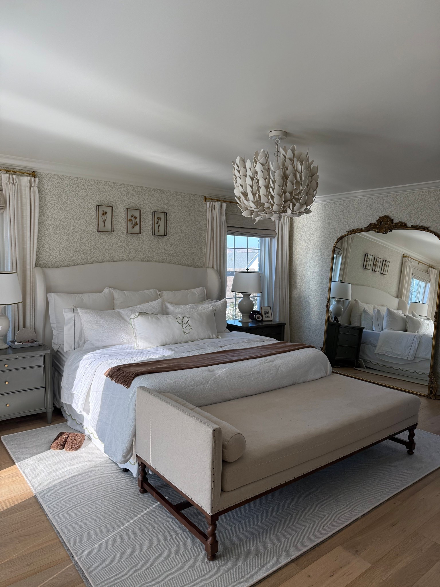 I love a pre-spring bedroom refresh 🤍 The lumbar pillow is Custom from Look Linen Co. but unavailable on LTK! Chaise is from an antique store! #BedroomRefresh #BedroomInspo #HomeRefresh #CozyBedroom #BedroomDecor #NeutralHome 

#LTKHome