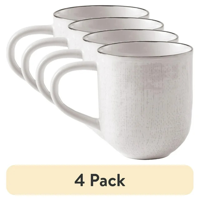 (4 pack) Better Homes & Gardens Cream Murphy Stoneware Mug | Walmart (US)