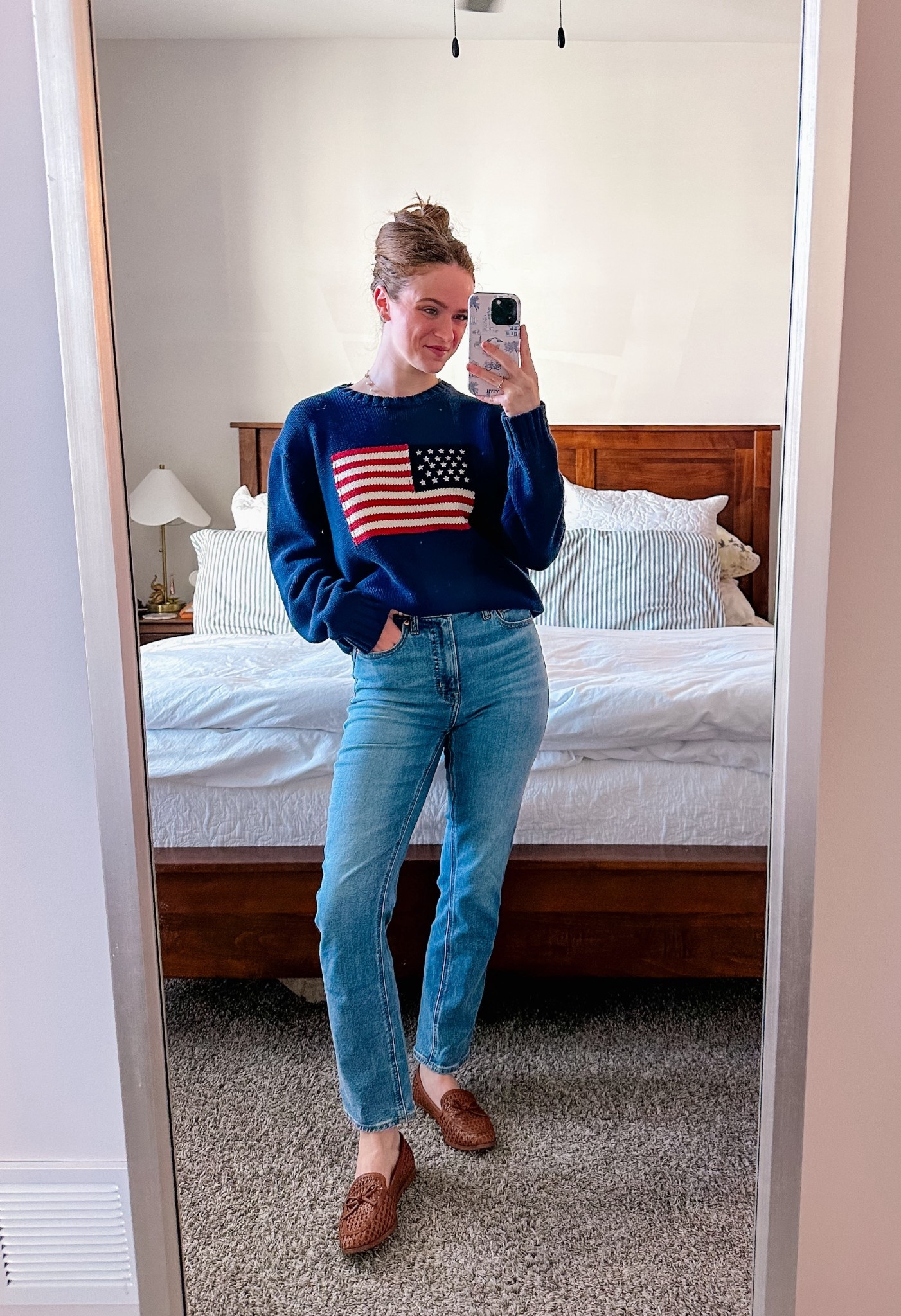 Cozy casual WFH OOTD!! I love a basic sweater + jeans + loafers looks, it’s an easy formula and still looks put together!! 

#LTKootd