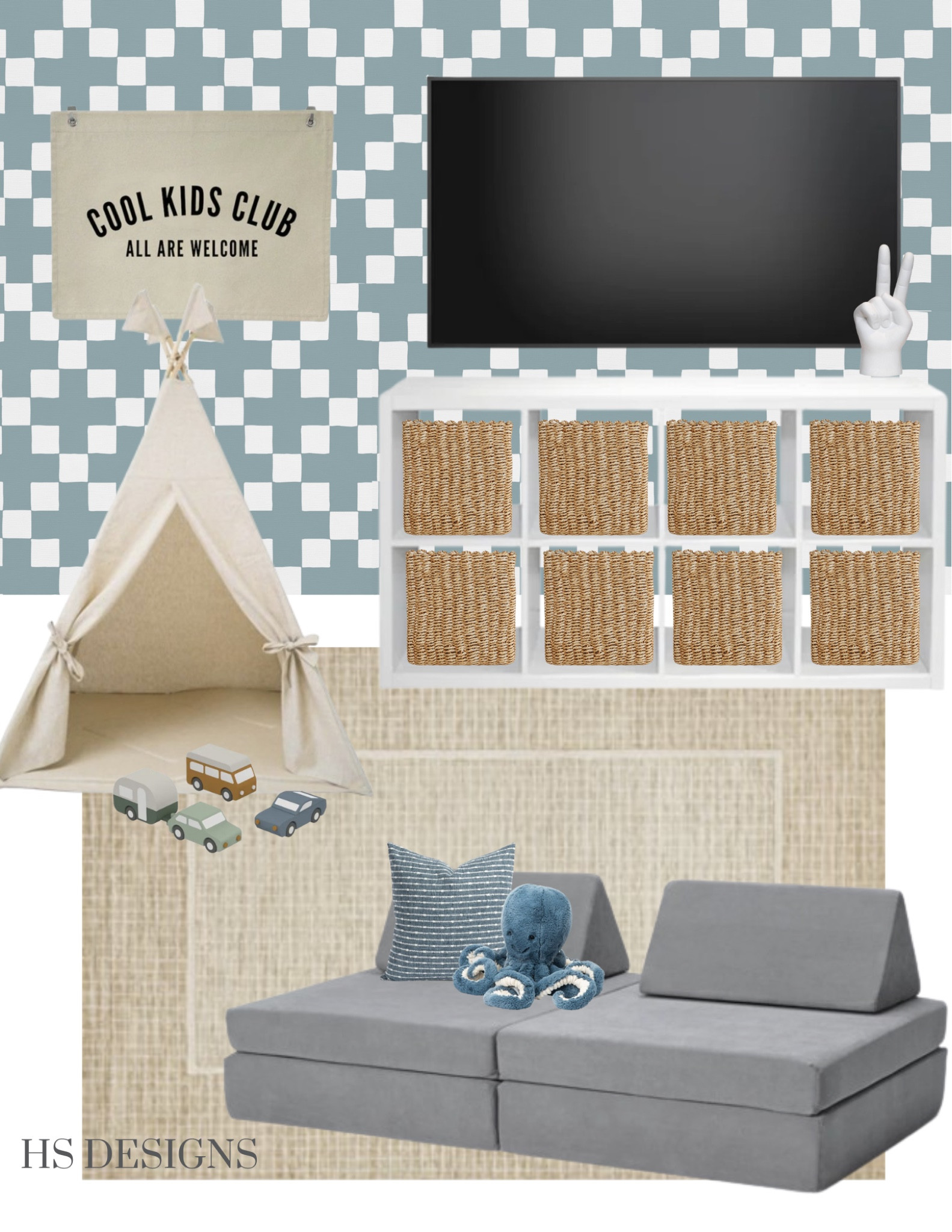 Boys playroom, kids playroom, playroom, neutral, wallpaper, blue, dusty blue, storage, play, kids interiors 

#LTKhome #LTKstyletip #LTKkids