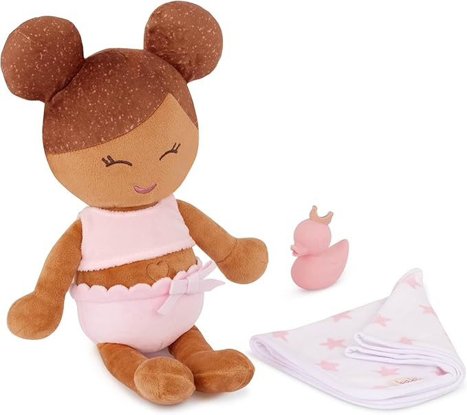 LullaBaby 14-inch Water-Safe Bath Doll Olive Skin Tone & Light-Brown Hair Toddler Bath Toys Towel... | Amazon (US)