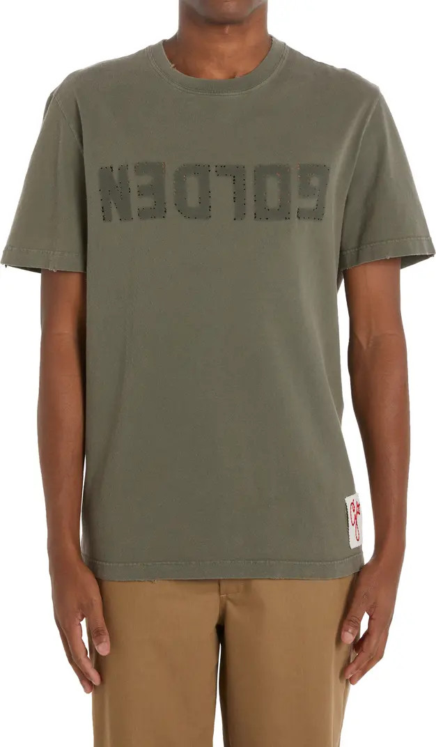 Golden Goose Distressed Upside Down Logo Cotton Graphic Tee | Nordstrom | Nordstrom