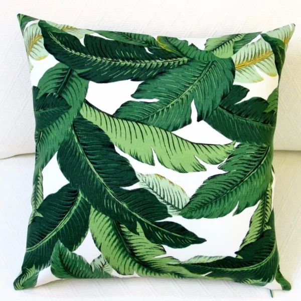 Aliana Emerald Tropical Palm Leaf Indoor/Outdoor Throw Pillow (Set of 2) | Wayfair Professional