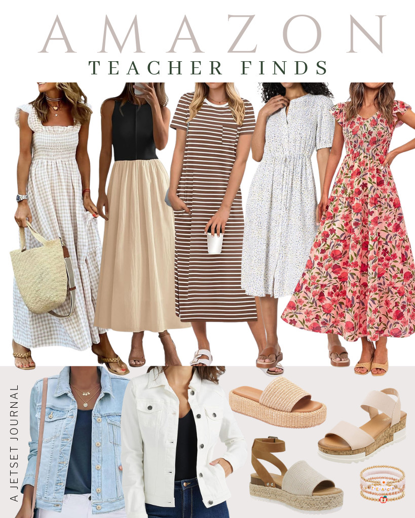 Great day for you, Teach, because I’m sharing these classroom-ready Teacher Outfit Ideas that will make every working day special. Stay chic and classy with this plaid smocked dress or PRETTYGARDEN’s maxi dress that you can layer with a denim jacket from Wrangler. They look perfect with these DREAM PAIRS wedge sandals. Finish the look with this charming gold-plated bracelet.

#LTKSeasonal #LTKSaleAlert #LTKTravel
 

 