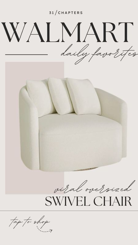 Boucle, swivel chair, Walmart, home decor, organic modern, oversized chair, living room, bedroom, furniture, 

#LTKhome