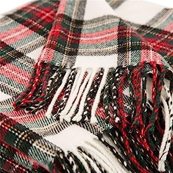 Glitzhome Throw Blanket for Couch Soft Comfortable Throw Blanket for Bed Tartan Shawl with Tassel... | Amazon (US)