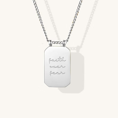 Mantra Jewelry - Faith Over Fear - Necklace Silver One Size | Target
