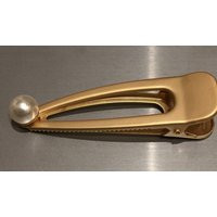 Golden pearl hair clip womens hair clips with pearl drop REF:A43 | Etsy (US)