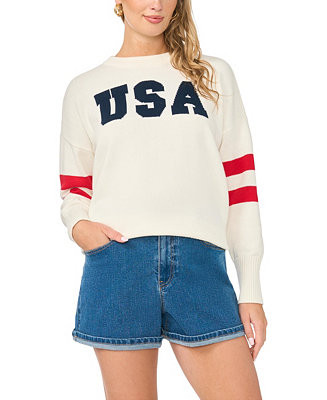 Vince Camuto Women's USA Graphic Crewneck Sweater - Macy's | Macy's