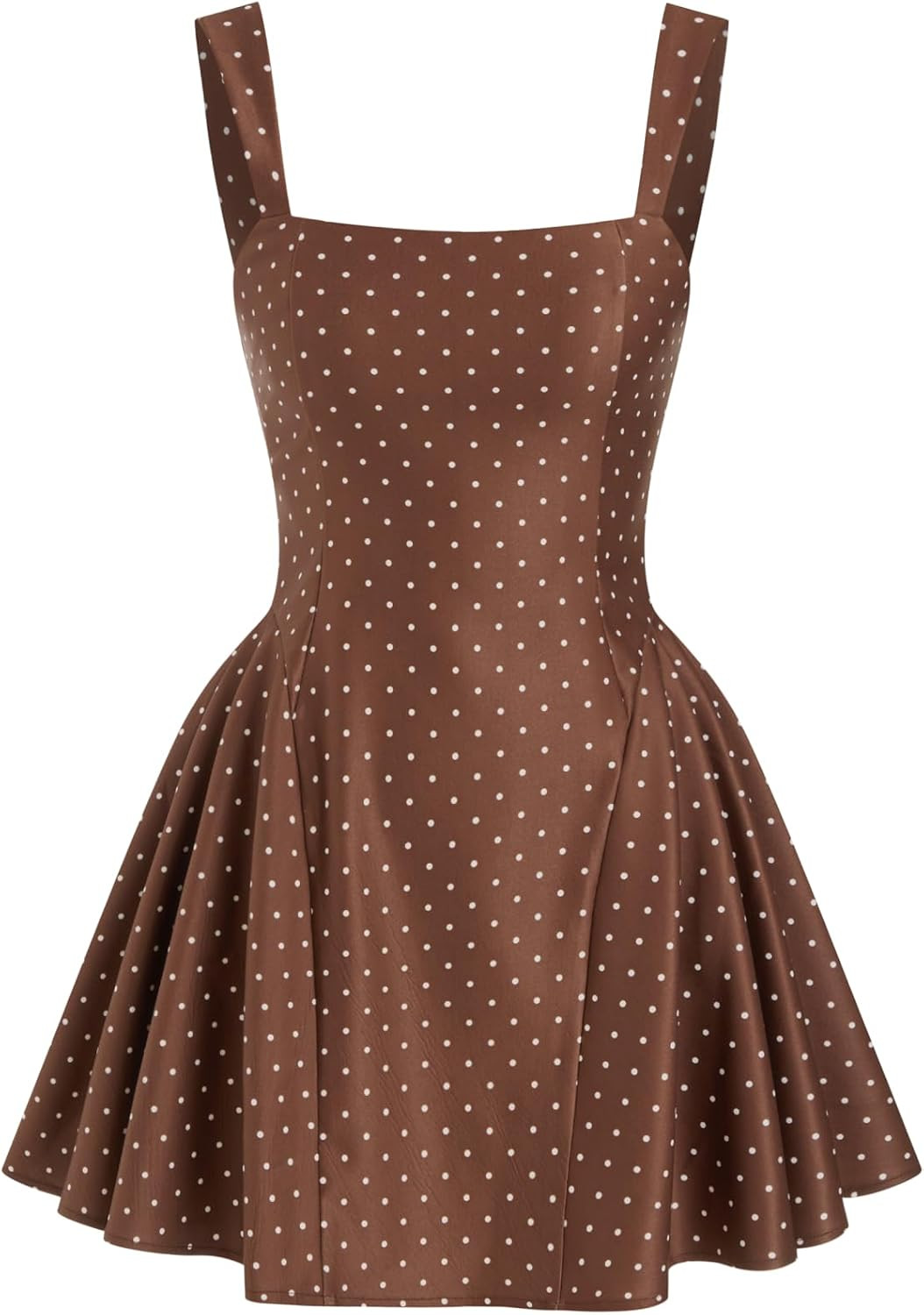 CIDER Womens Polka Dot Going Out Dress Cute Summer Date Night Square Neck Sleeveless Mini Dress | Amazon (US)