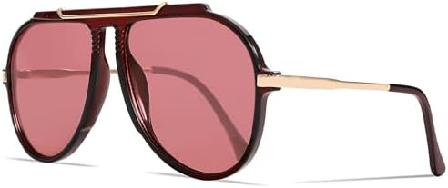 Oversized Aviator Sunglasses for Women Men 2026 70s Retro Gold Metal Sun Glasses Tangle Free Squa... | Amazon (US)