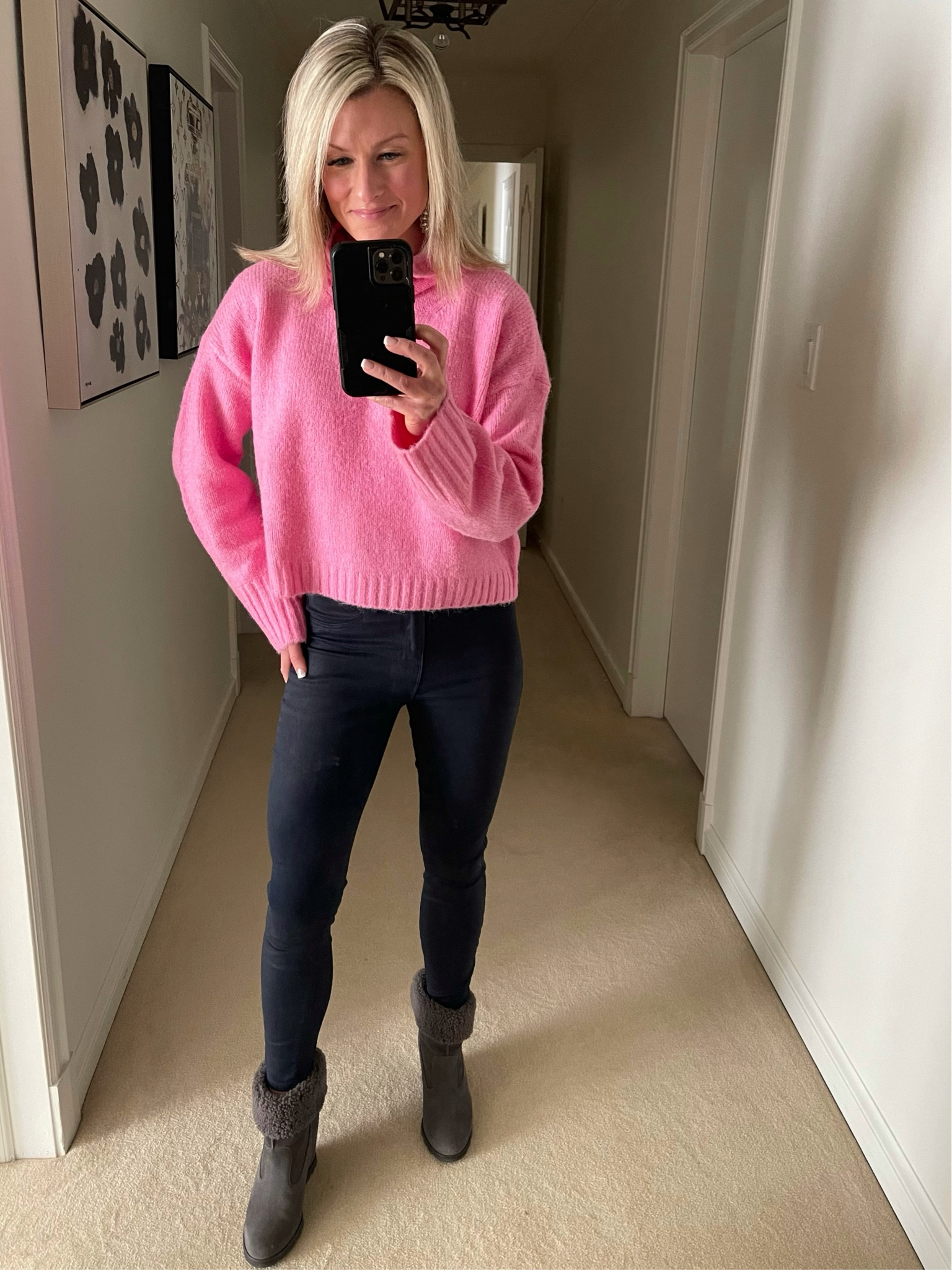 This look is not only cozy and chic but I am swooning over this sweater! It comes in a handful of colors to choose from! I think the pink is perfect for Valentine's Day...don't you think?

P.S. These Ugg boots are super old but have been a classic. If I find anything similar, I will absolutely link!

Fit4Janine, Winter Fashion, Sweater Weather, Anthropologie, L'Agence

#LTKSeasonal #LTKGiftGuide #LTKStyleTip