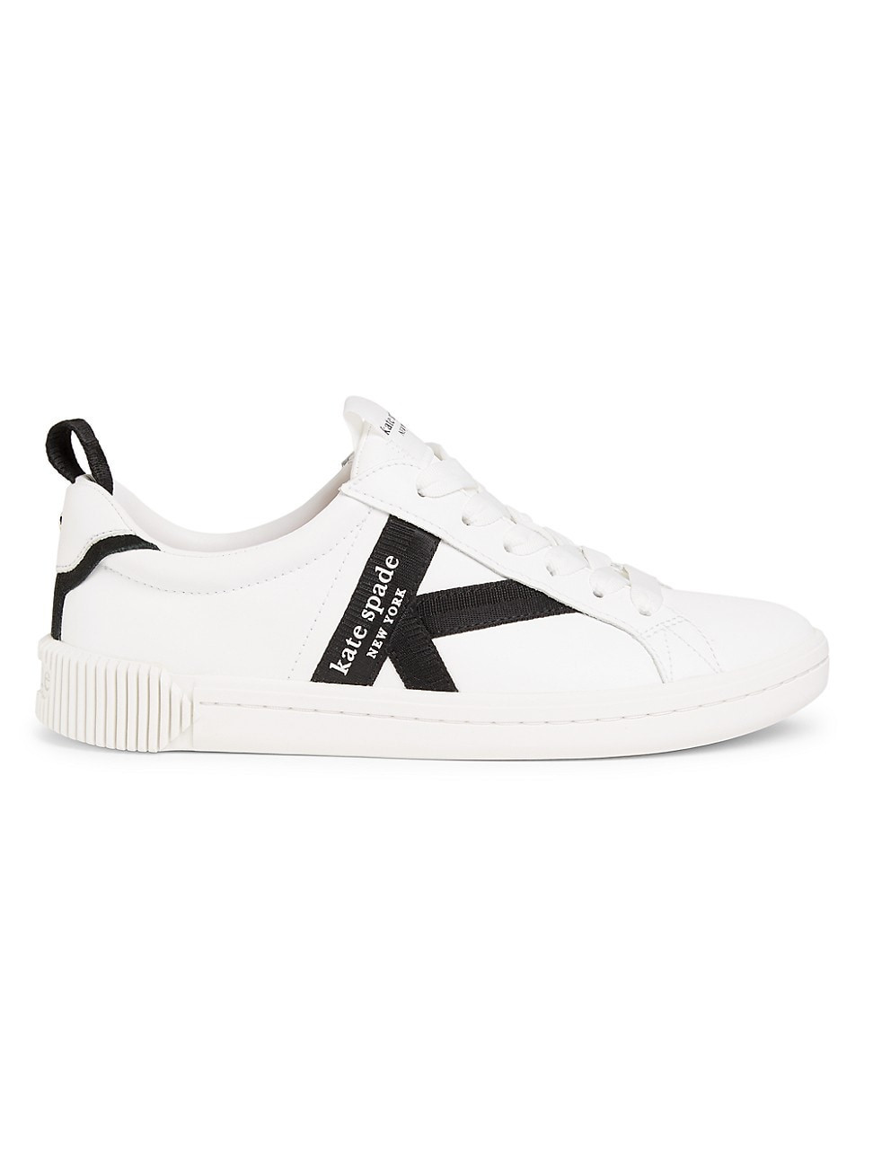 Women's Signature Leather-Textile Sneakers - True White - Size 7.5 | Saks Fifth Avenue
