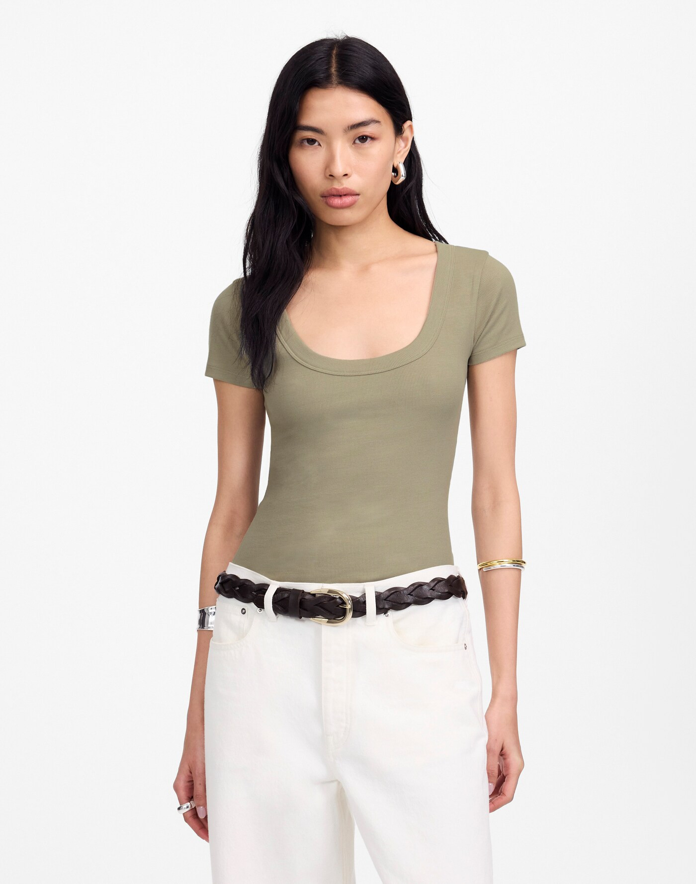 (Re)generative Cotton Ribbed Scoopneck Tee | Madewell