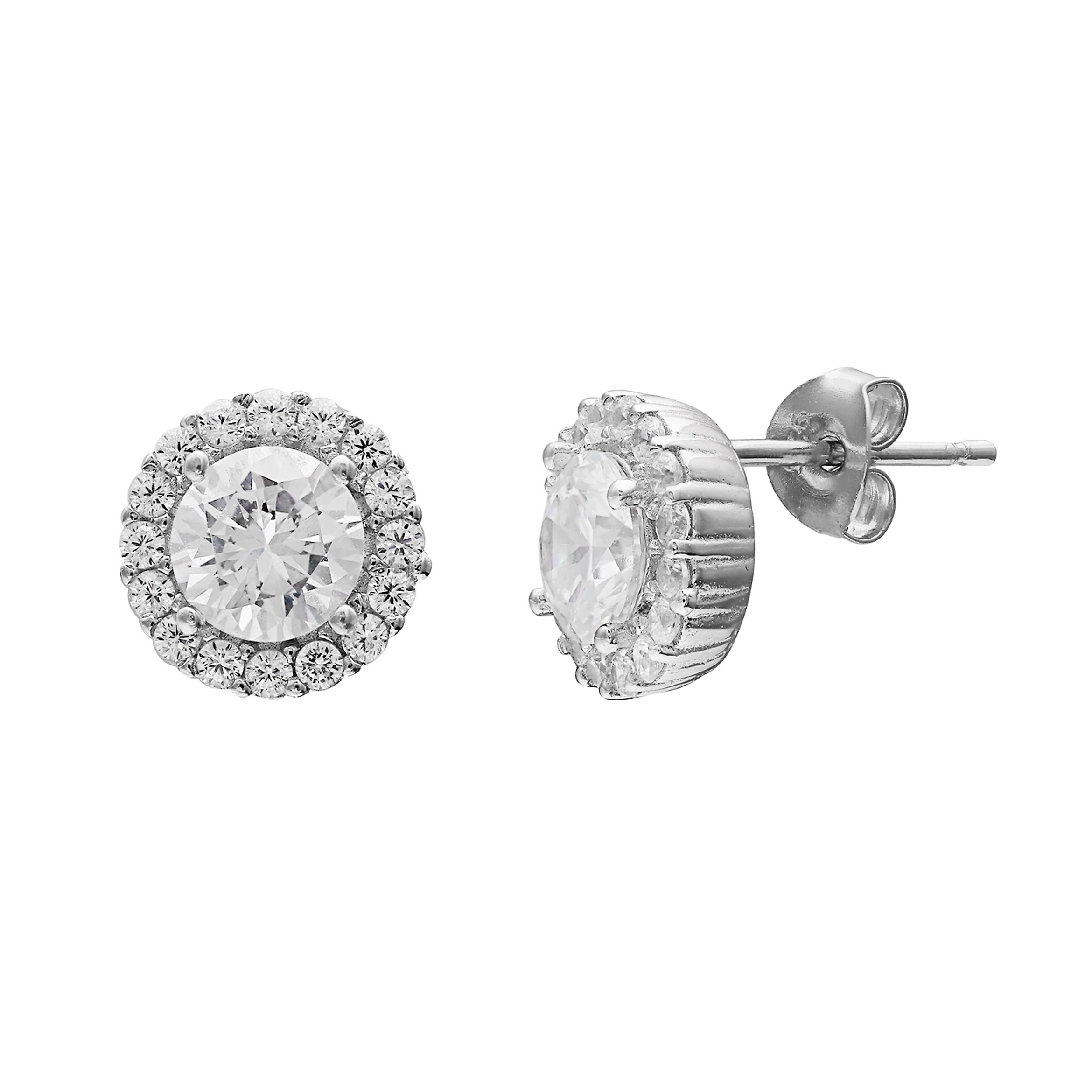 PRIMROSE Sterling Silver Cubic Zirconia Halo Stud Earrings | Kohl's