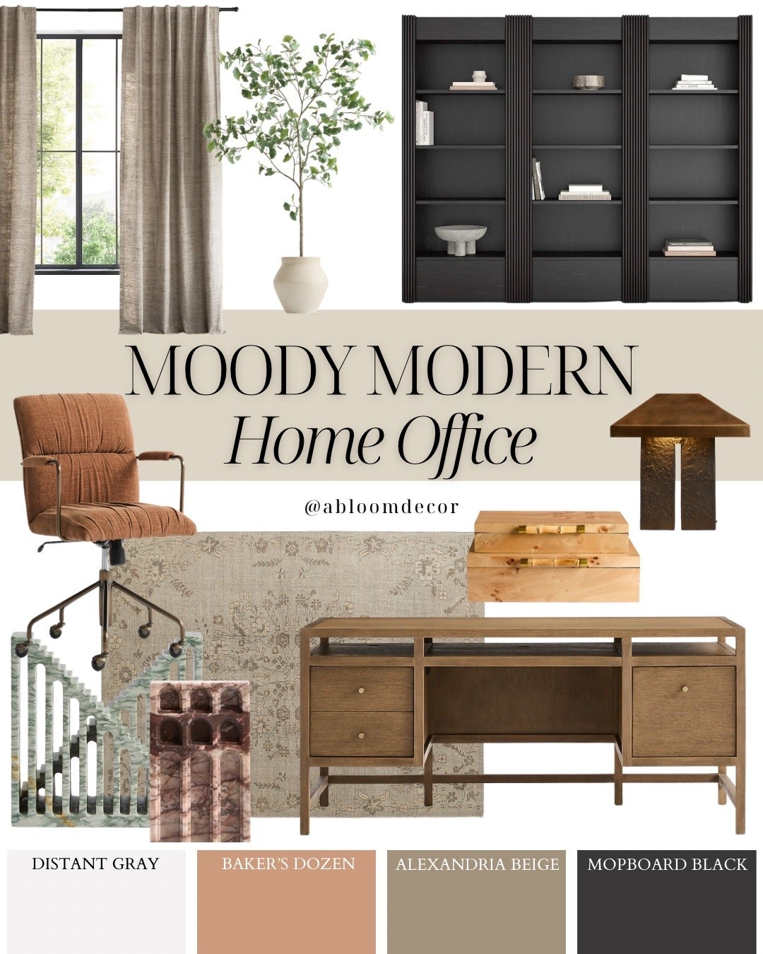 Earthy Neutral Home Office Decorating Collage

#LTKHome
