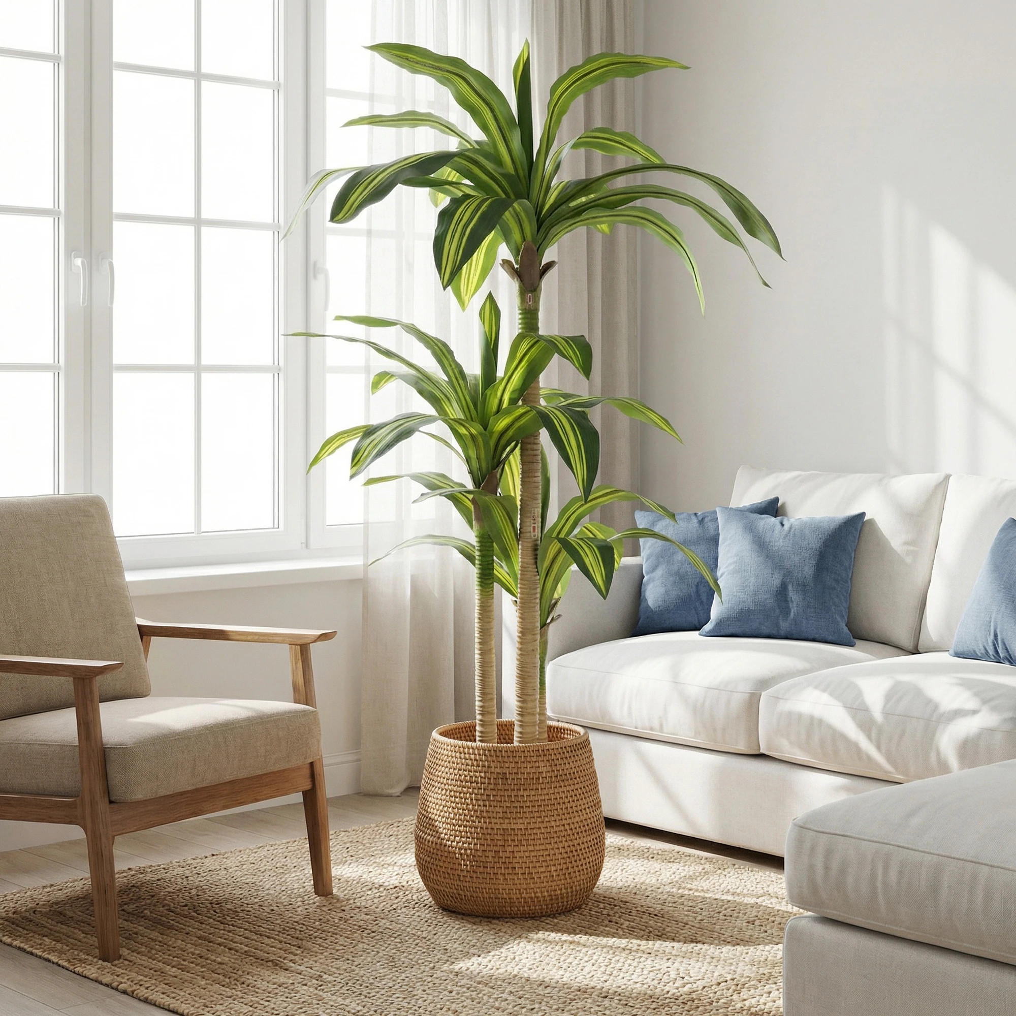 HyperDrop Cart 5FT Green Indoor Artificial Dracaena Tree with Black Pot one_size | B-9O3H6N4O7S6T | Lowe's