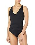 Anne Cole Women's V Neck One Piece, Black, 8 | Amazon (US)