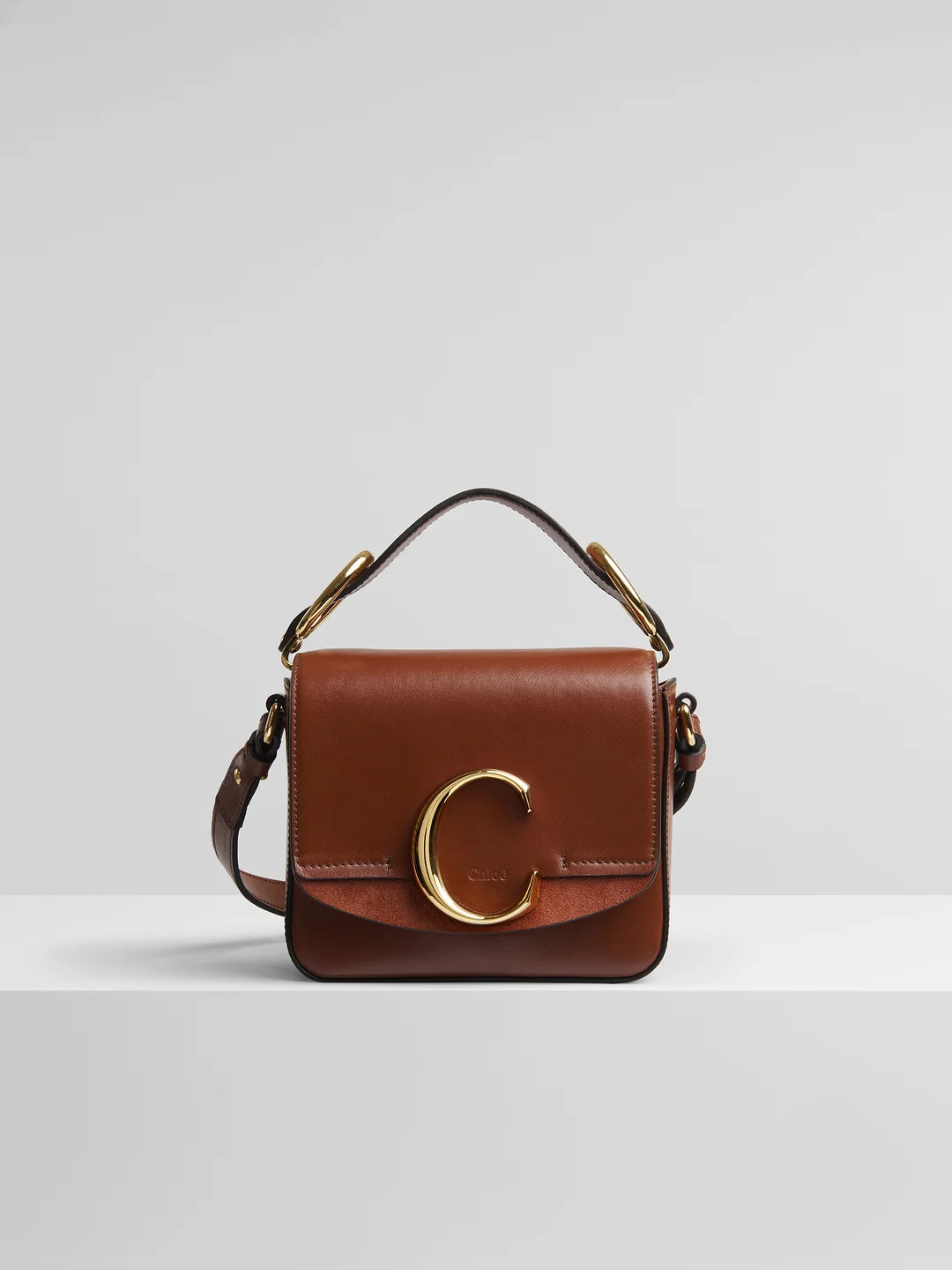 Chloé C mini bag in shiny & suede calfskin | Chloe UK