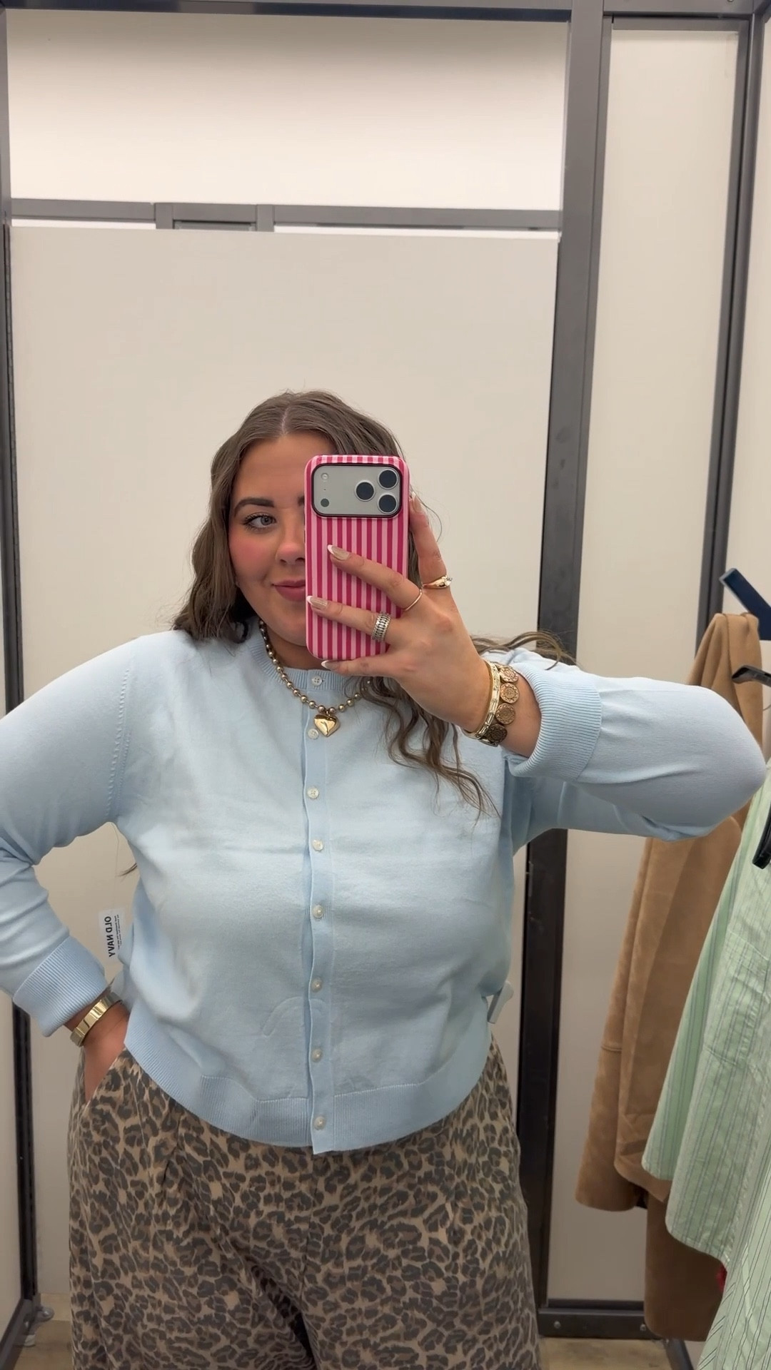 Cheetah with a pop of spring 🩵 loving the combo!! 

#LTKMidsize #LTKootd #LTKSpringSale