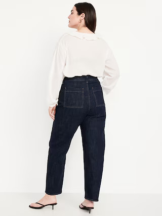 High-Waisted Barrel Ankle Jeans | Old Navy (US)