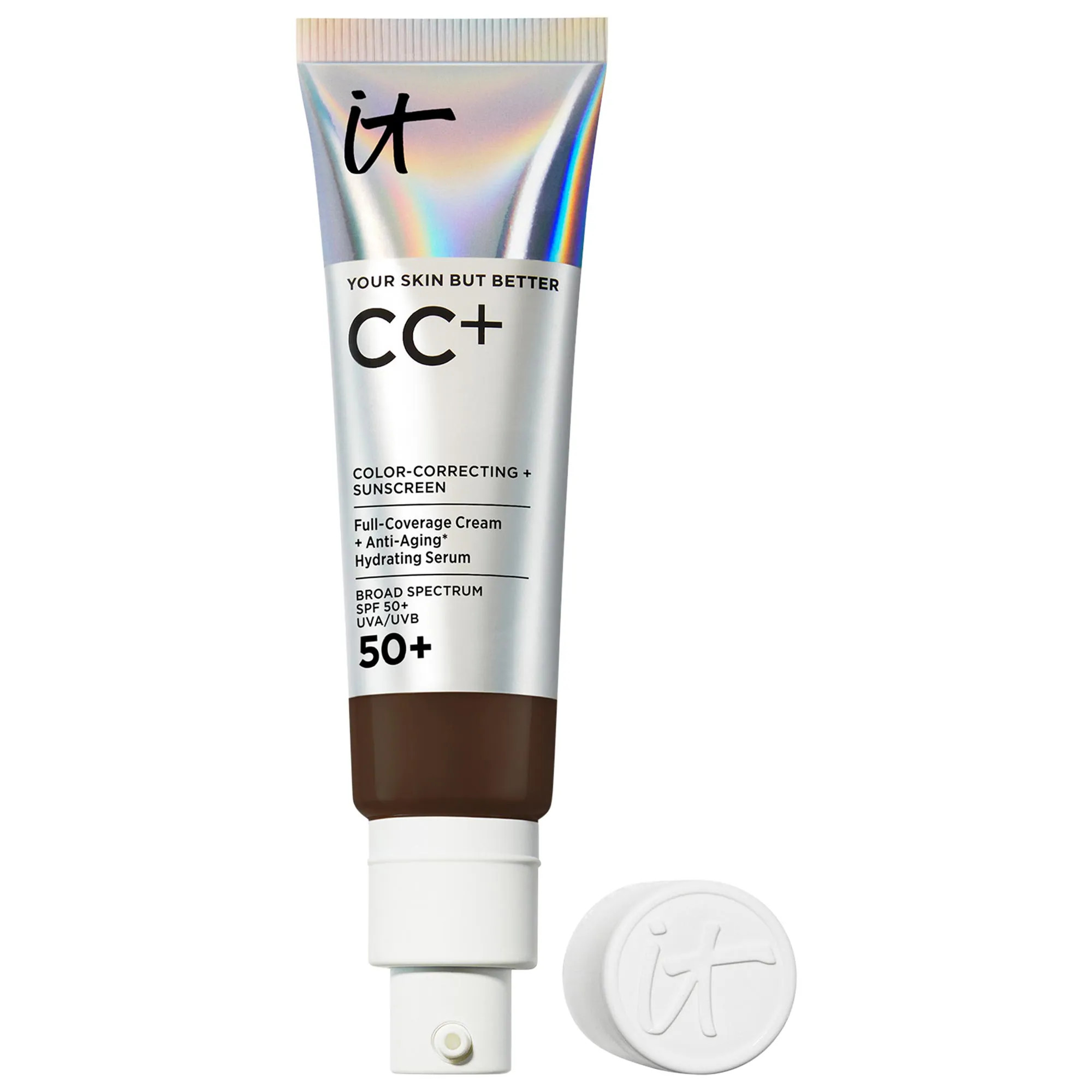 IT Cosmetics CC+ Cream Full Coverage Color Correcting Foundation with SPF 50+ Deep Cool 1.08 oz / 32 mL | Sephora (US)