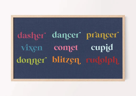 Colorful Reindeer Digital TV Art  Colorful Holiday Frame TV - Etsy | Etsy (US)