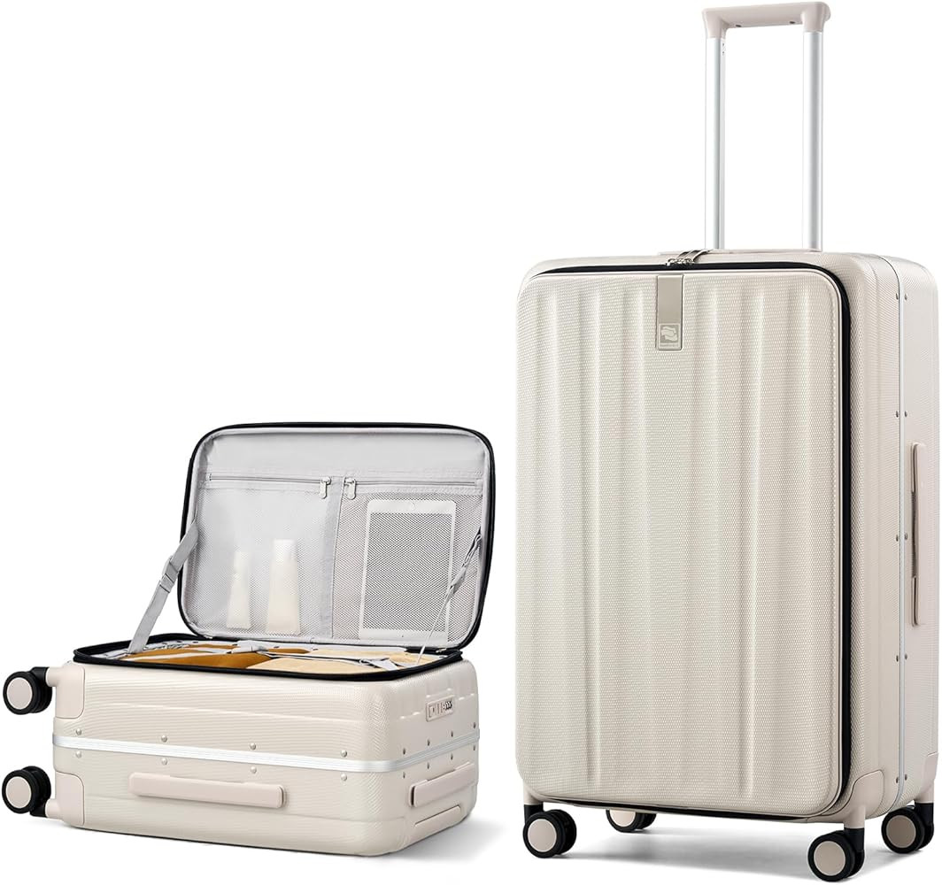 Hanke Carry On Suitcase PC Hardshell Luggage Top Open Aluminum Frame Rolling Suitcases with Wheel... | Amazon (CA)