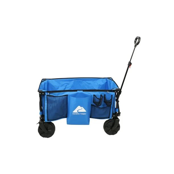 Ozark Trail Camping All-terrain Folding Wagon with Oversized Wheels, Blue - Walmart.com | Walmart (US)