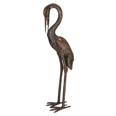 Large Heron Head Low Cast Bronze Garden Statue | Wayfair North America