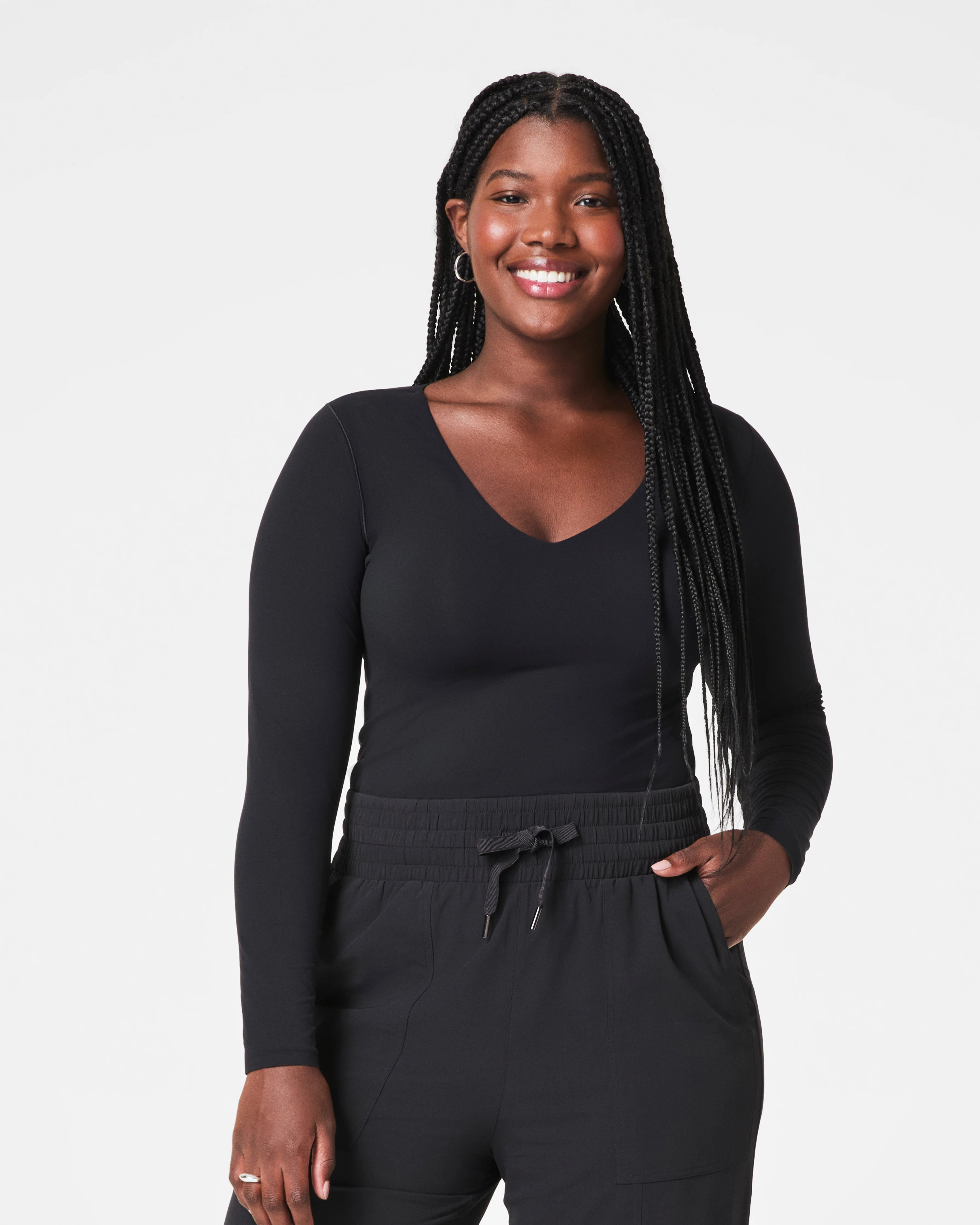 SPANX® Fit-To-You Long Sleeve V-Neck Top | Spanx Canada