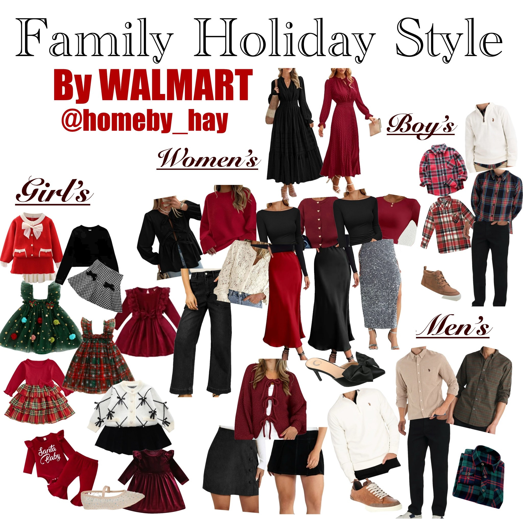 Outfits for the whole family for the holidays by Walmart! So many stunning options for the whole family and such good prices! Make sure you click the link to access the sale prices! 
#LTKholidaystyle #LTKfamily #walmart #walmartfamily #walmartsyle 

#LTKKids #LTKMens #LTKHoliday