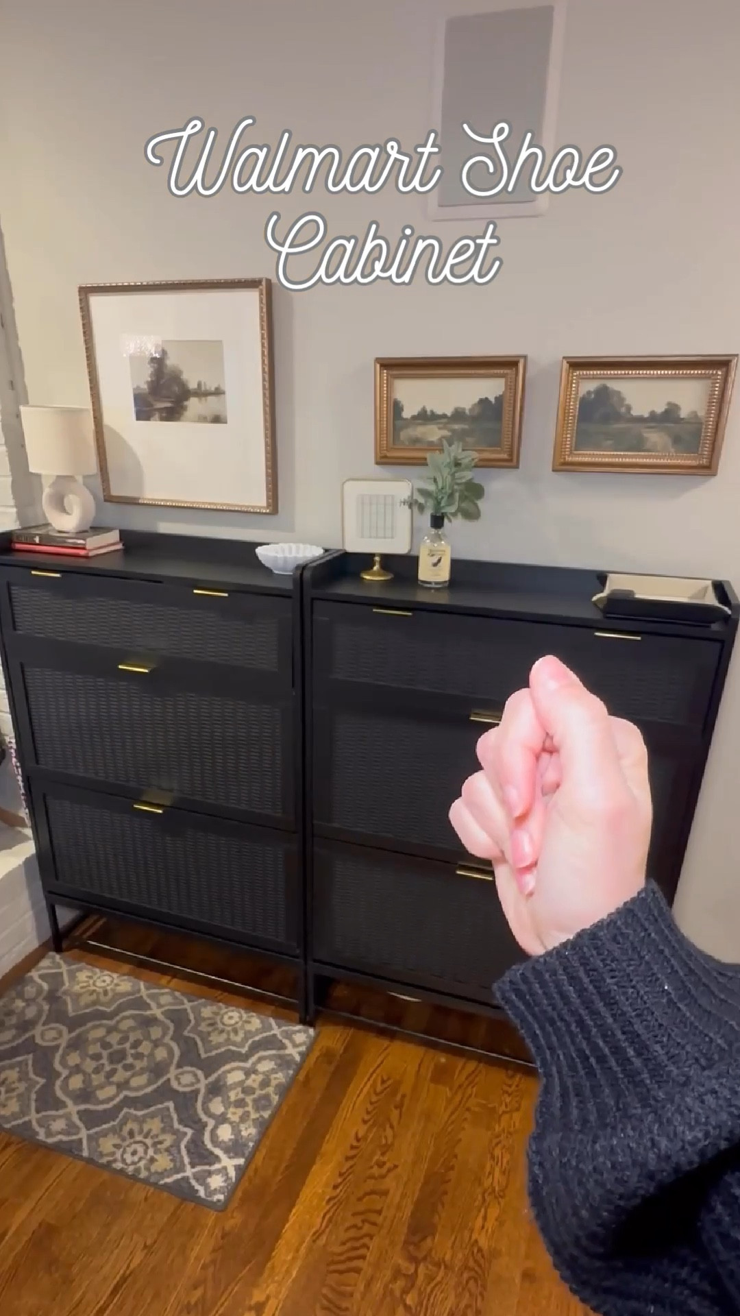 Say goodbye to shoe chaos and hello to an organized entryway! No more tripping over sneakers at the door or hunting for lost shoes. Everyone has their own designated spot, and the kids love being in charge of putting their own shoes away! Head to the link in my profile for all that you see here! #DIYHomeProjects #ShoeOrganization #FamilyFriendlyDIY #EntrywayGoals #walmart #walmartstyle #shoecabinet #walmart @target #shoestorage