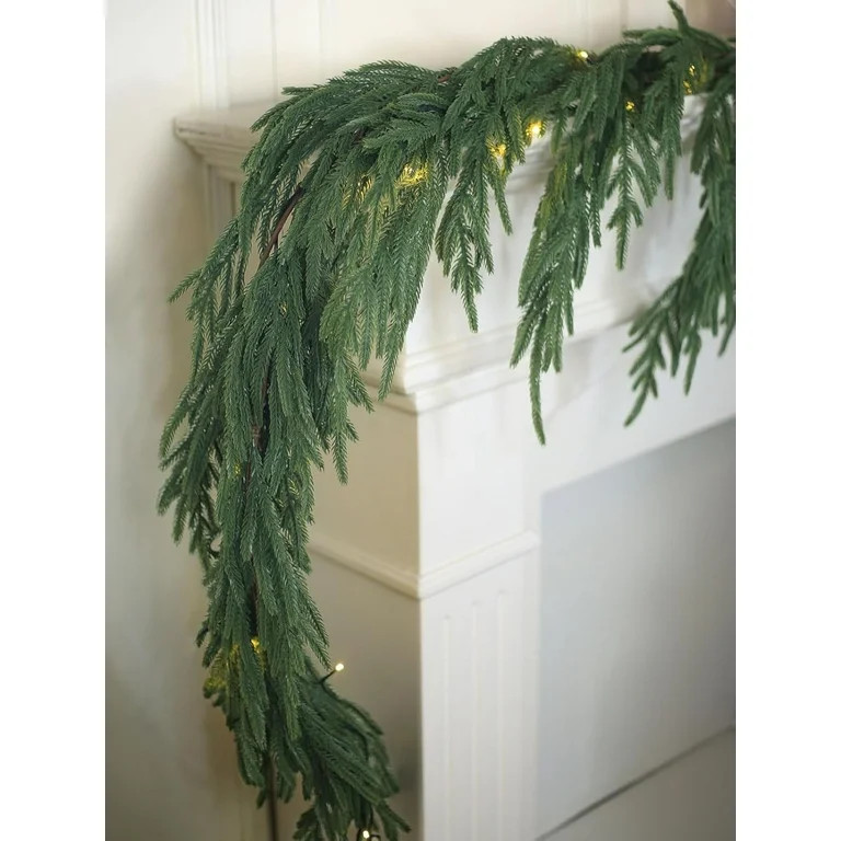 Real Touch Norfolk Pine Christmas Garland (Norfolk, 9 Pies) | Walmart (US)
