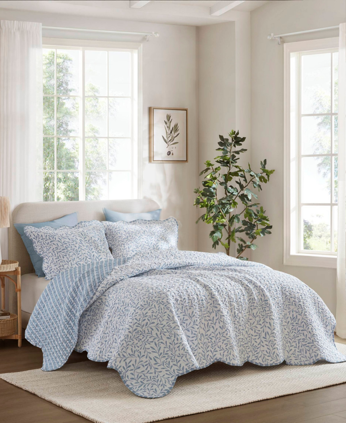 Madison Park Darcy Print 3-Pc. Quilt Set, Full/Queen - Blue | Macy's