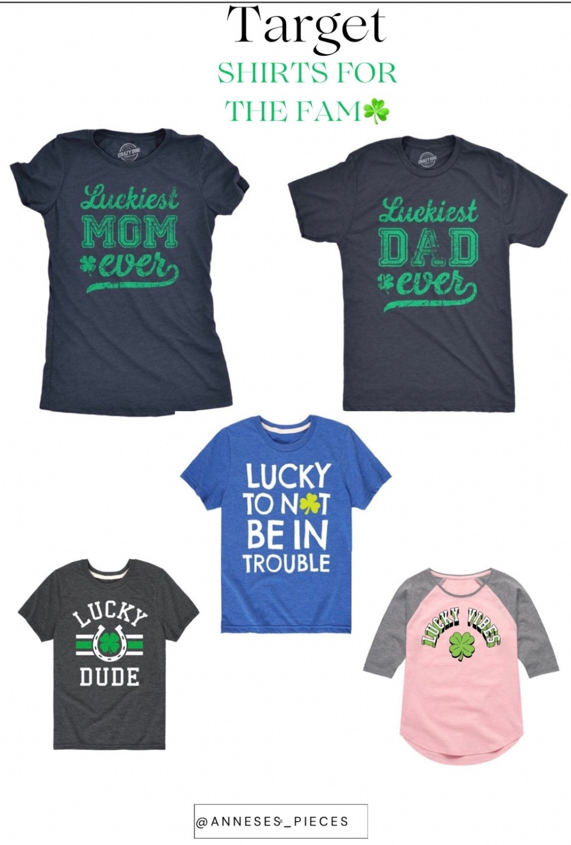 St pattys t shirts for the fam at target!! They sell out fast #party #ltkseasonal #green #kissmeimirish -#kids and adults 

#LTKKids #LTKmomlife #LTKBaby
