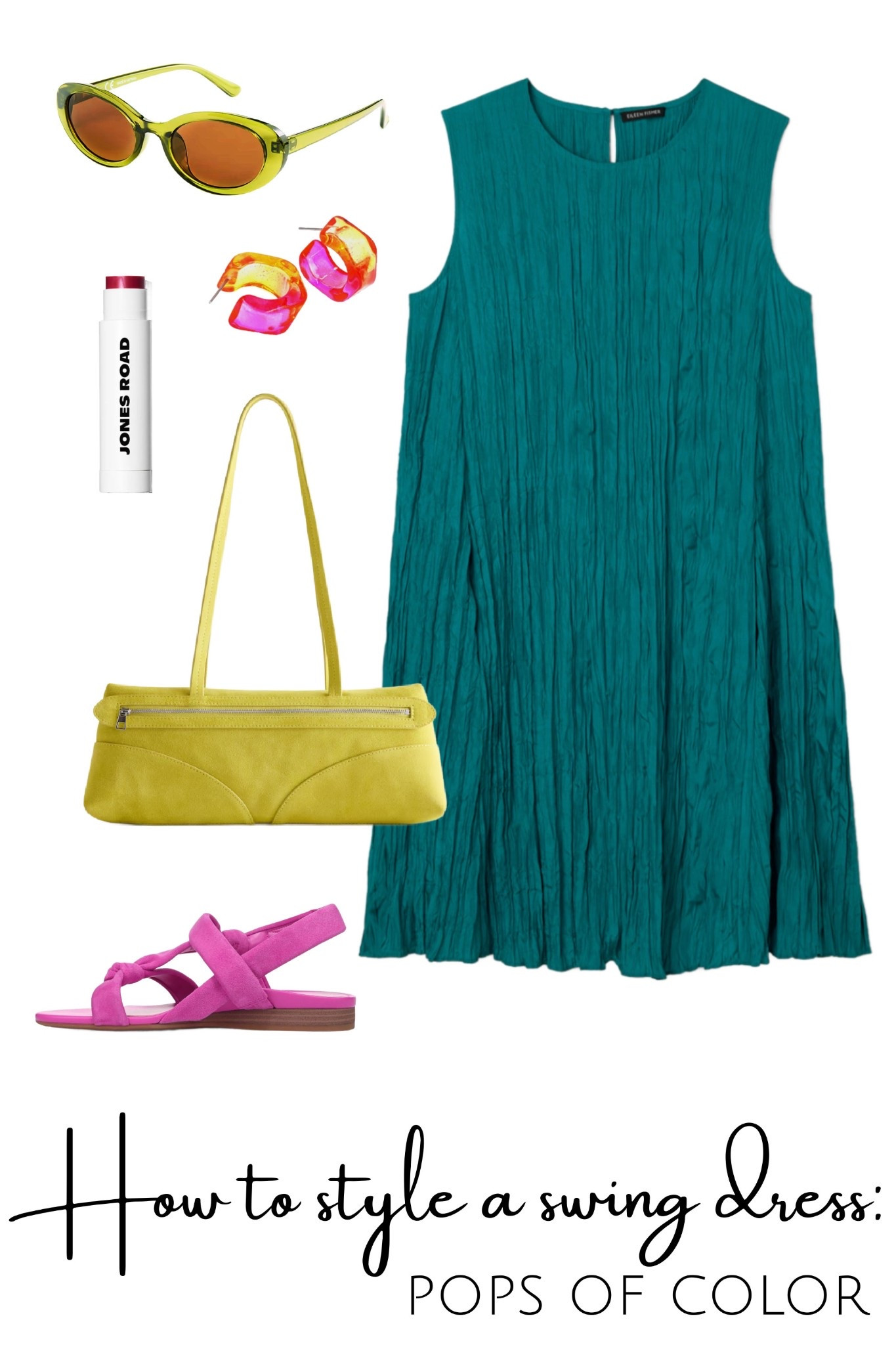 How to style a Swing Dress with pops of color. 

#LTKMidsize #LTKSeasonal #LTKOver40