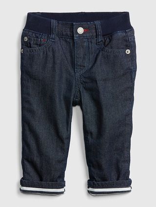 Baby Jersey-Lined Straight Jeans | Gap US