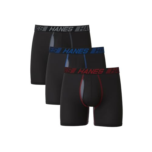 Hanes Mens 's Boxer Briefs, Regular Leg - Black, XX-Large US | Amazon (US)