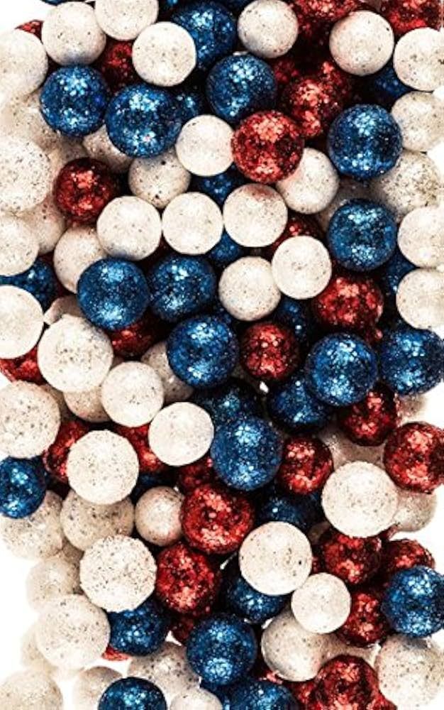 Red, White and Blue Foam Bowl & Vase Filler Christmas Decorations | Amazon (US)