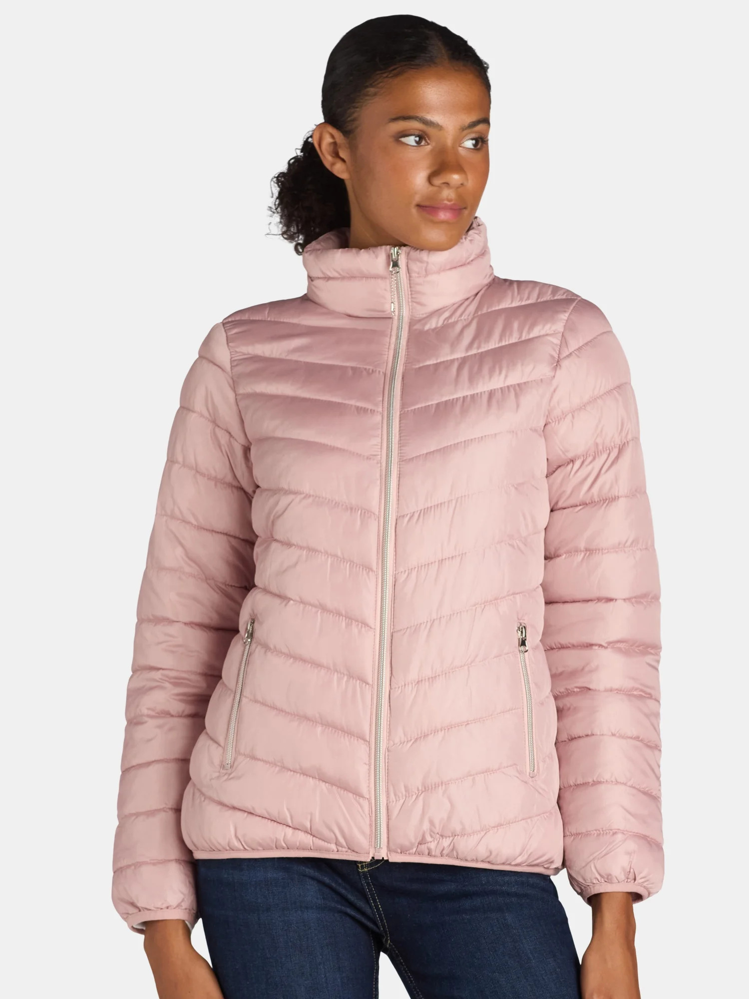 Big Chill Women's and Women’s Plus Packable Puffer Jacket, Midweight, Sizes S-3X | Walmart (US)