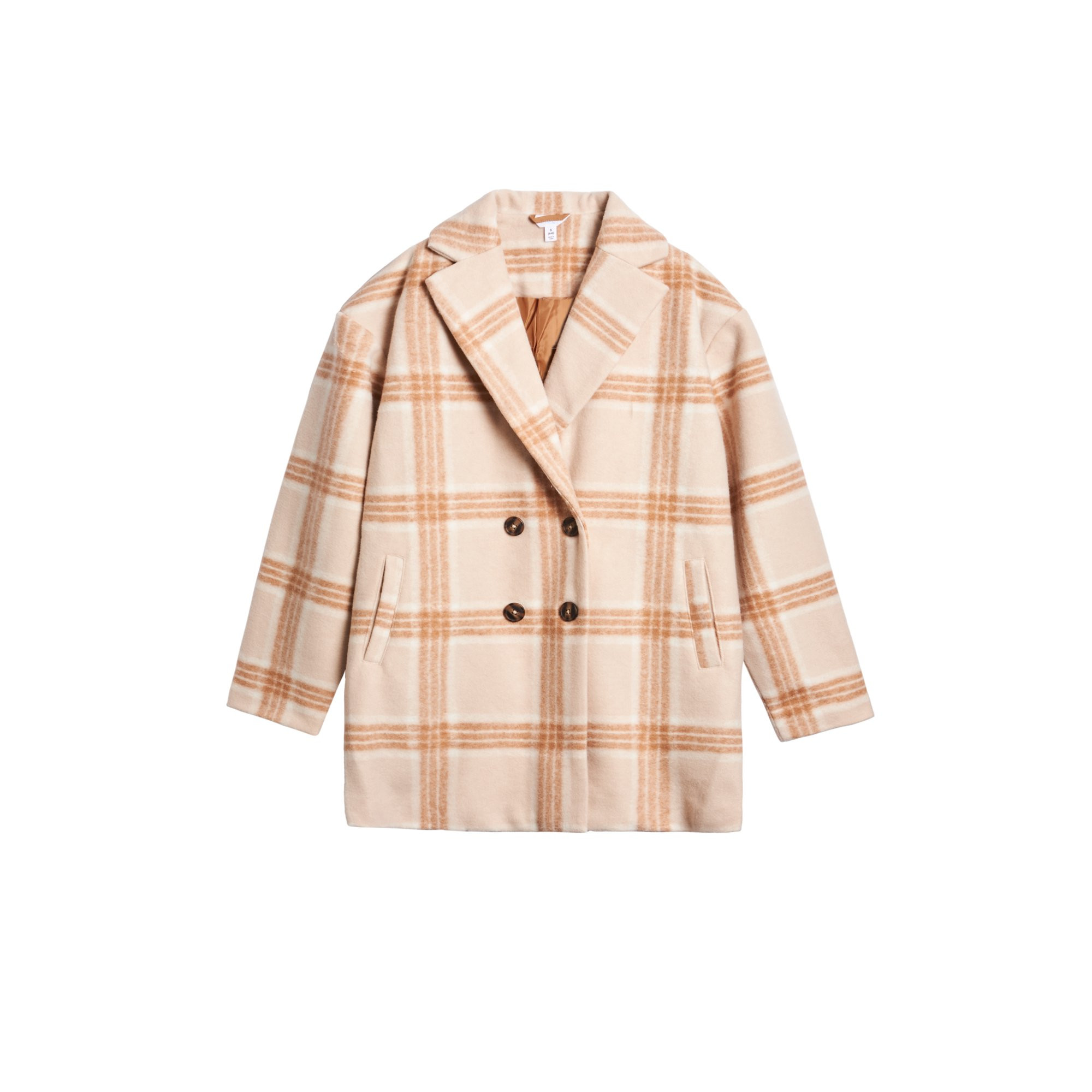 Time and Tru Women's Brushed Twill Plaid Coat, Sizes XS-3X | Walmart (US)