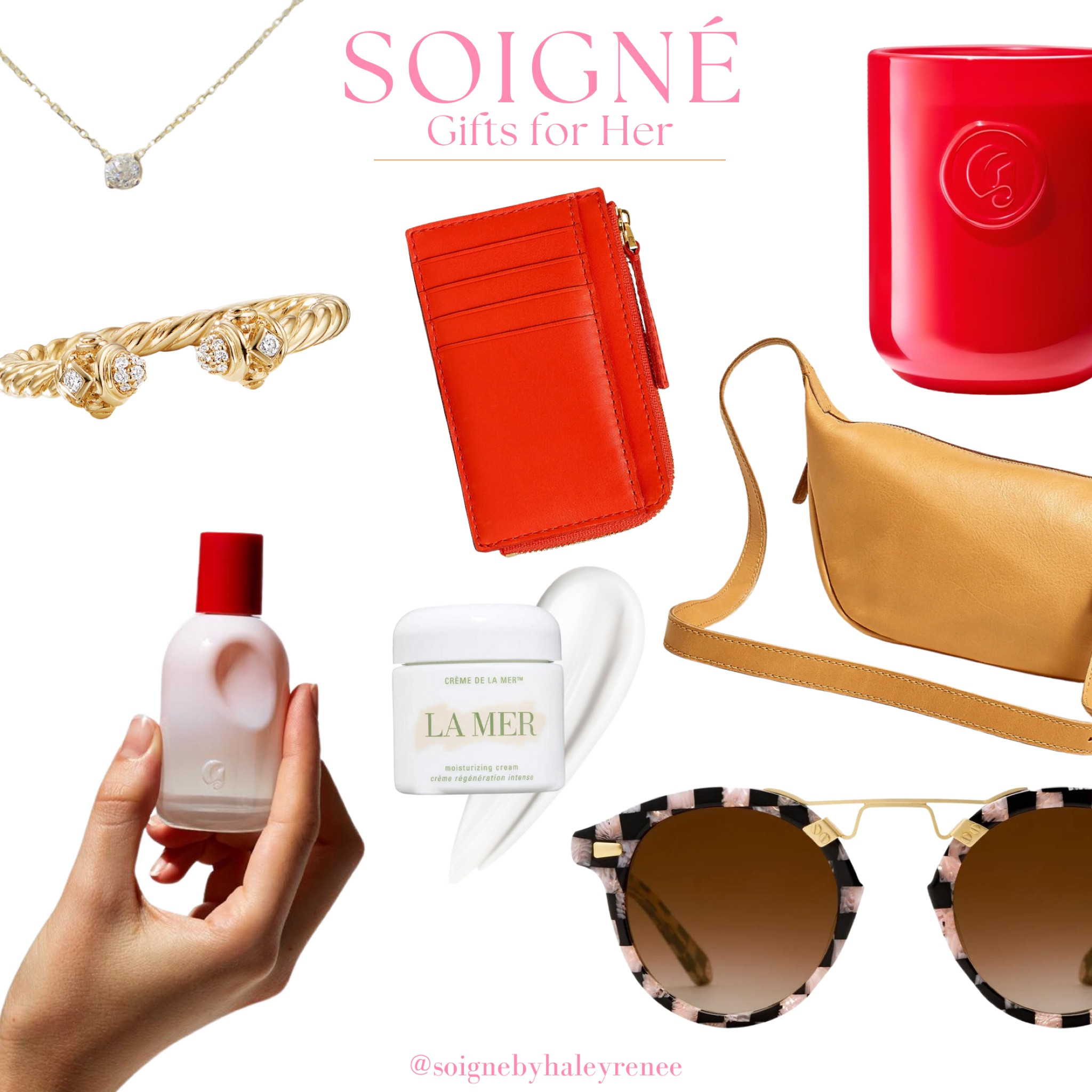 Holiday gift guide for her! The perfect sunglasses, wallet, purse, perfume, candle and jewelry to gift yourself, for your mom or gift ideas to send your husband 😉

#LTKGiftGuide