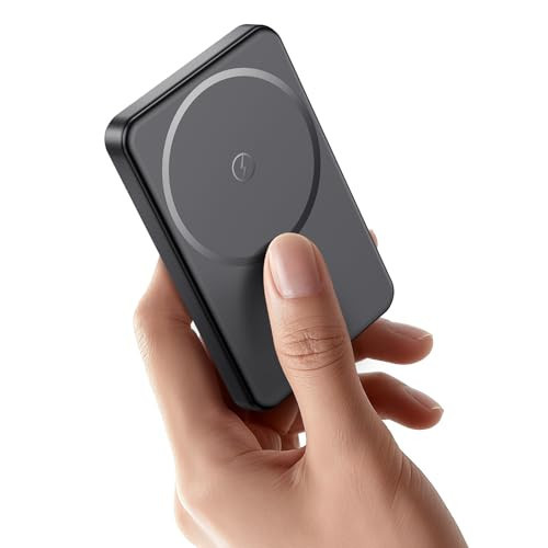 Aterob for Magsafe Portable Charger 5000mAh, Slim Magnetic Battery Pack, 15W Wireless Magnetic Battery Pack, 20W PD Fast Charging, Magnetic Power Bank for iPhone 17/16/15/14/13/12 Series (Black) | Amazon (US)