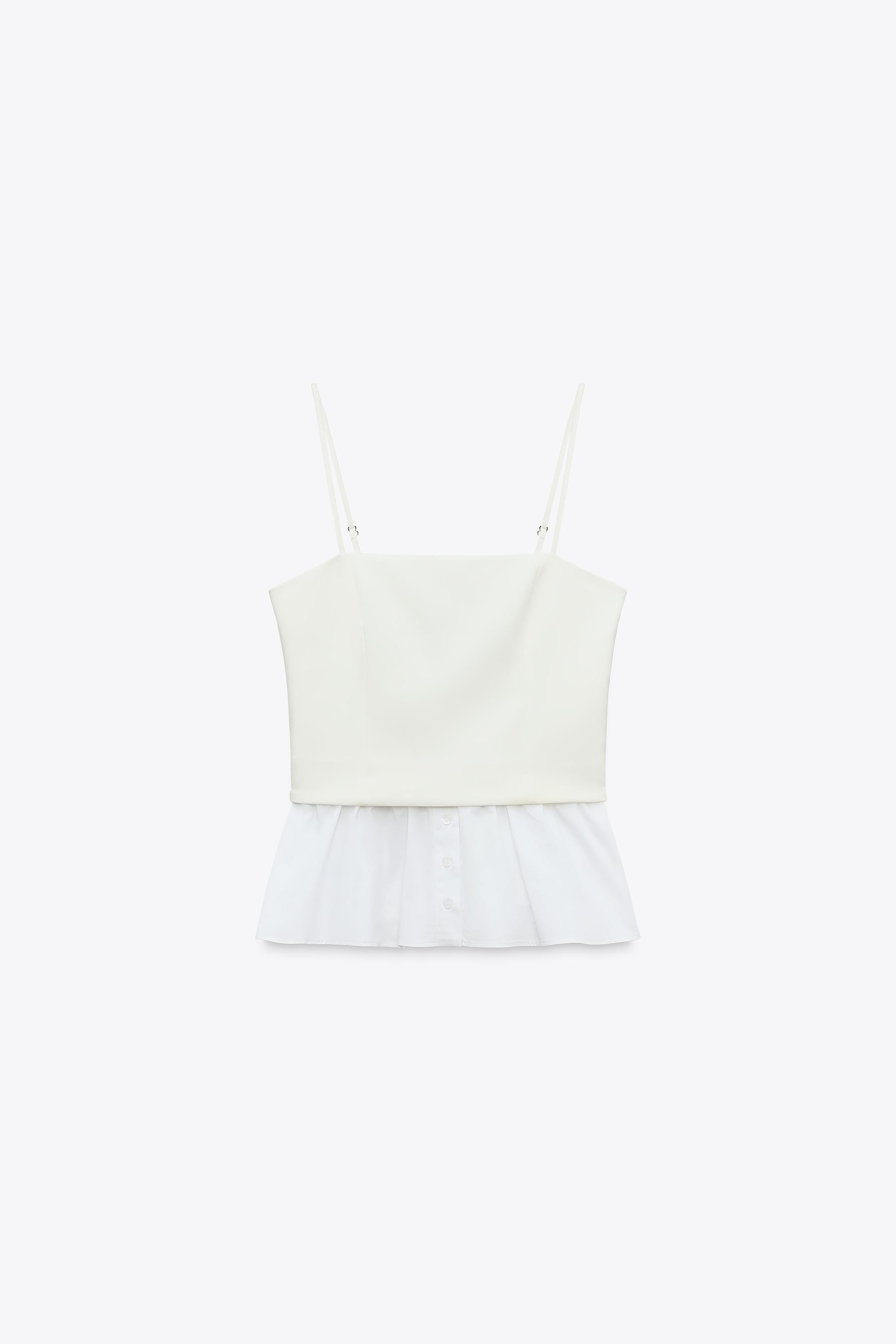 MIXED POPLIN TOP | Zara US