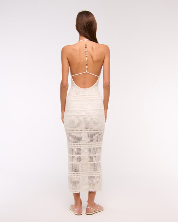 Beaded Crochet-Style Maxi Dress | Abercrombie & Fitch (US)