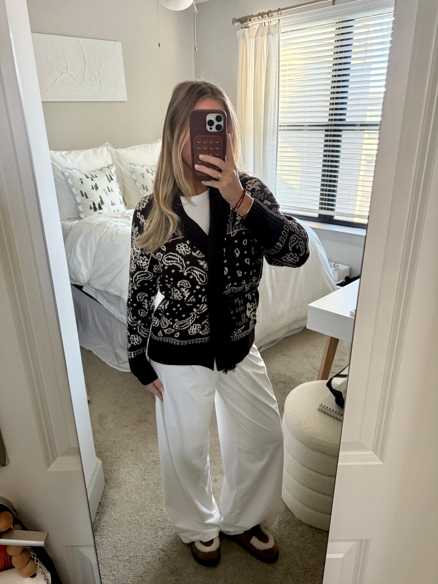 love this wrap sweater & these Amazon pants are so soft 