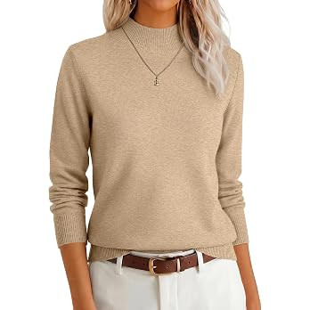 ANRABESS Women's Long Sleeve Mock Neck Pullover Sweaters | Amazon (US)